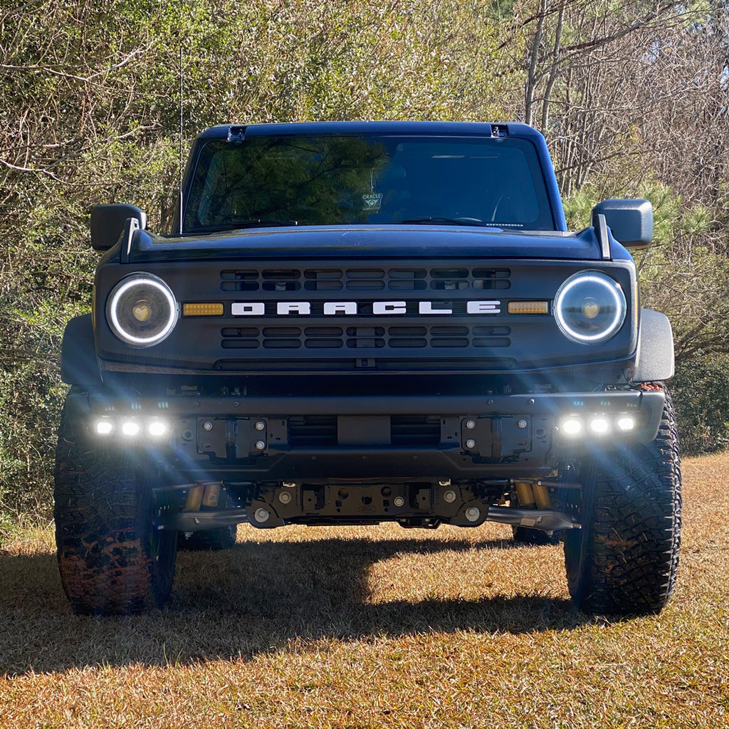 Triple LED Fog Light Kit for Steel Bumper, White For Ford Bronco 2021 - 2025 (Oracle)