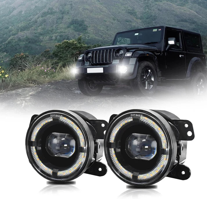 HEIMAO 4 Inch 200W LED Fog Lights For Jeep Wrangler JK & JL & Gladiator 2007-2023