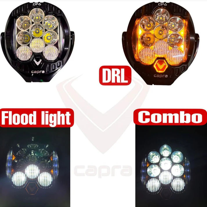 2 Pcs 6 Inch Yellow & white LED Light with DRL CP6 ( CAPRA )