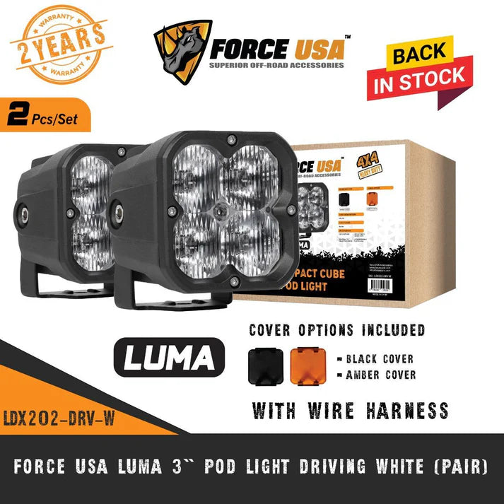 FORCE USA 3 IN COMPACT CUBE DRIVING LUMA LIGHT